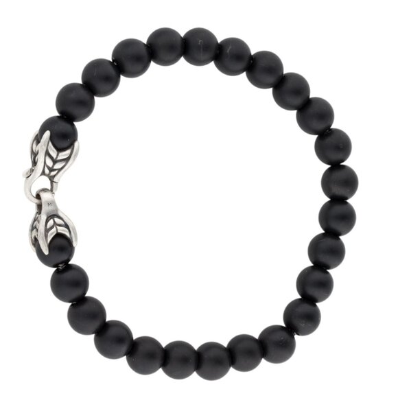 DAVID YURMAN ONYX STERLING SILVER 925 SPIRITUAL BEAD BRACELET - Picture 4 of 8